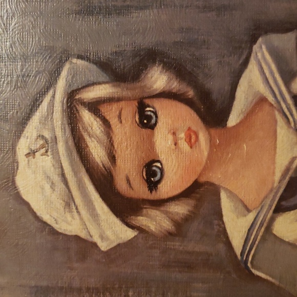 Vintage Sailor Girl Framed Art 8x10 By EDEN - Picture 2 of 9